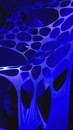 Pack Of Two 1m UV Reactive Cobweb Decorations In White (Blue Glow)